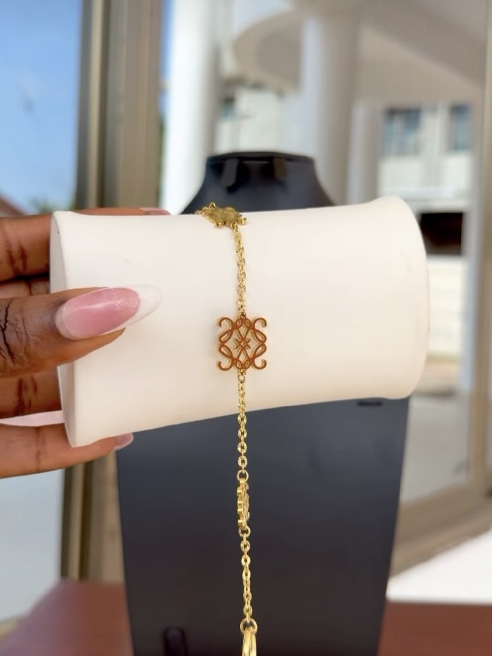 Gold-Tone Interlace Pendant Bracelet - Women's Jewelry